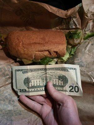 My 8" sandwich was most definitely not 8 inches long. Too bad I paid for 8 inches.