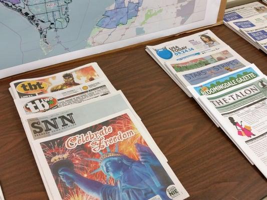 Sampling of the newspapers printed at this facility. Yes, that is USA Today in the top right.