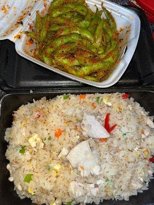 Chicken Fried Rice + Spicy Edamame