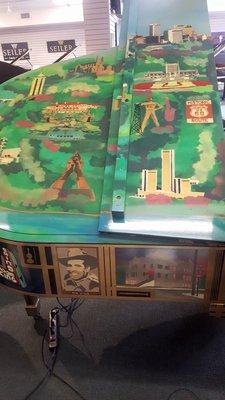 Hand painted Tulsa-themed piano