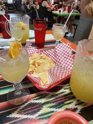 Pitchers of House margs & chips