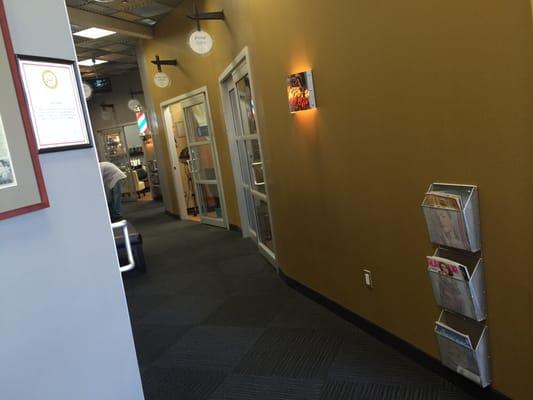 Hallways lined with mini salons