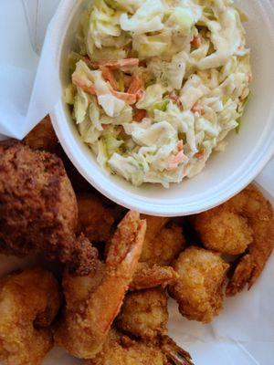 Fried shrimp n Cole slaw