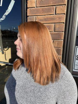 Went from blonde to beautiful red
By Maria