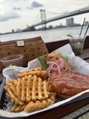 Chicken Sandwich and waffle fries were good