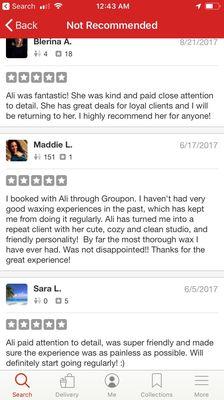 Honored to post reviews from our clients