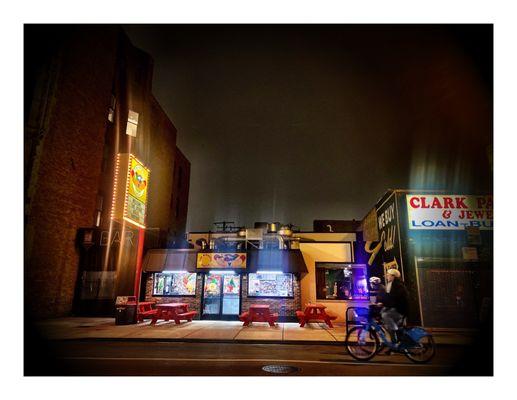 Late Night Stop @ The Wiener's Circle.2622 N Clark St, Chicago, IL Chicago Institution.Hot Dogs Char Burgers Char Polish.Great Fries.Cool!