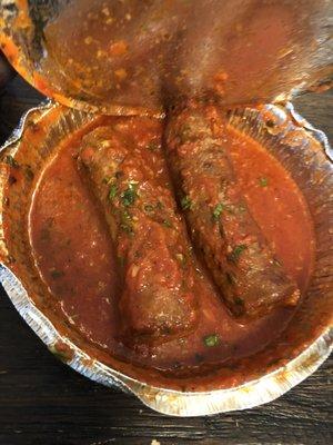 Italian sausage and marinara sauce