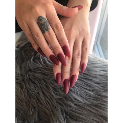 Hard gel with gel polish. Done by Trinidad !