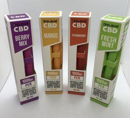 Disposable Vape Pens: 1000mg (Fresh Mint, Strawberry, Berry Mix, and Mango) 280-300 hits