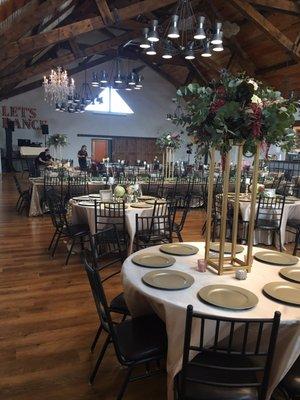 Gorgeous reception hall! Shout out to Moody Hues Floral for the amazing arrangements!