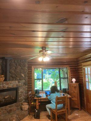 This rustic cabin was in desperate need of a lighting upgrade.