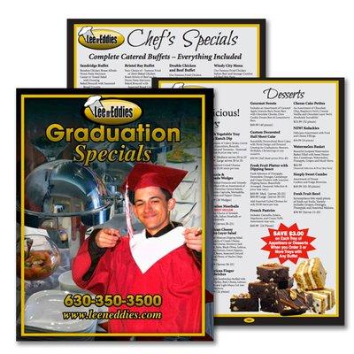 Graduation Catering: Full Service and Drop-Off Menus.