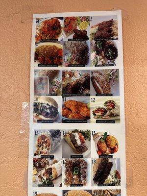 Menu pictures