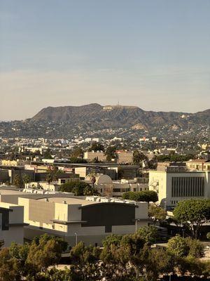 Room view of Hollywood sign on a clear day