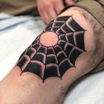 Knee spider web by Dave Borjes