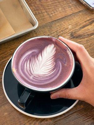 Cherry ube latte