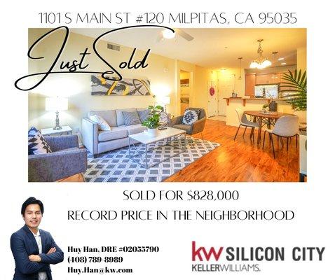 JUST SOLD!

1101 S Main St #120
Milpitas, CA 95035