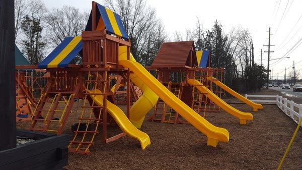 Multiple Slides? Not a problem. Playground One Playsets for everyone to try and see what is best for you and your family