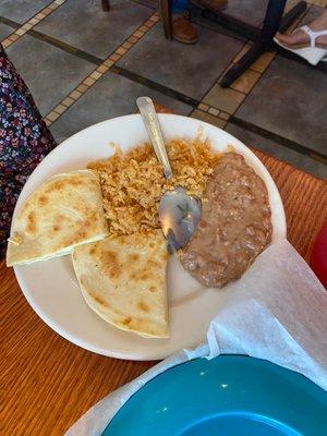 Quesadilla rice and beans