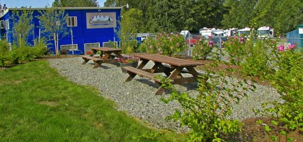 Guest picnic area and garden