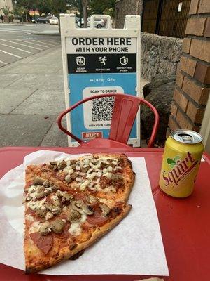 Brooklyn Pizza Slice and New York Pizza Slice with a squirt. Combo.