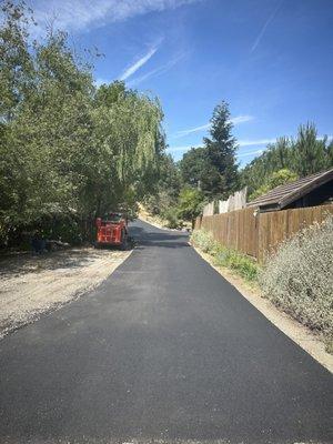 Freshly paved driveway