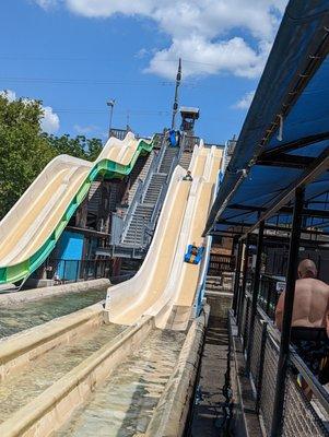 Water slide at the start of the park. A must do soon as you get here