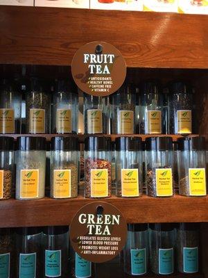 "Wall of teas"