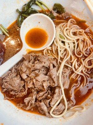 Spicy noodle soup with beef