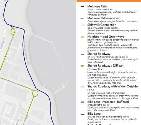 Multi-use trail from SW Montgomery to Tom McCall Park.