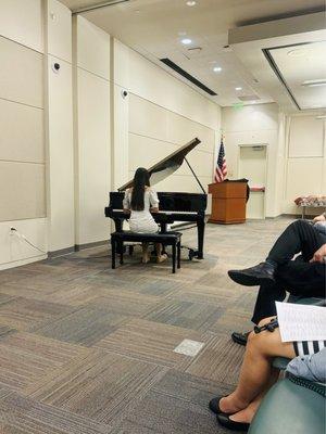 Students from San Diego piano lessons via Zoom came to Temecula for the recital