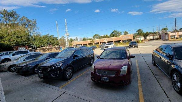 Parking in front of restaurant