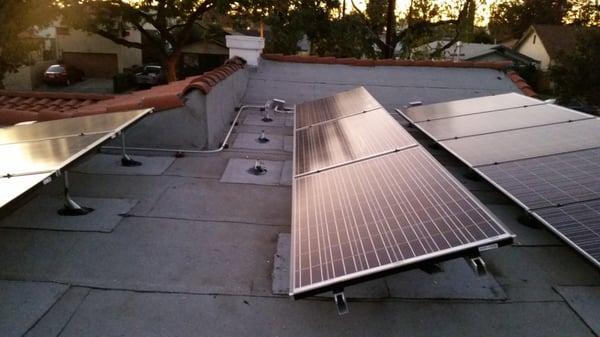 Panels on rooftop.  Modification was made by PD after checking system with Enphase monitoring.