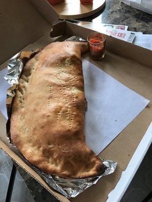 Thank you sicilys 2 largest steak Stromboli ever came with a large soup container of marinara great deal and so good !!