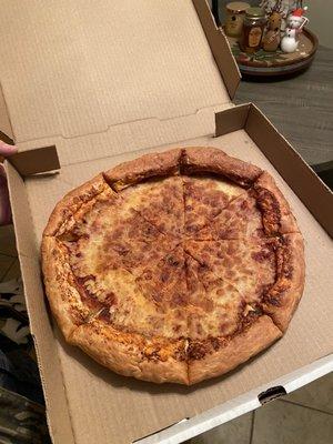 This "pepperoni pizza"... the crust is rock hard.