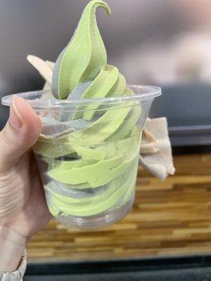 Black sesame and matcha swirl