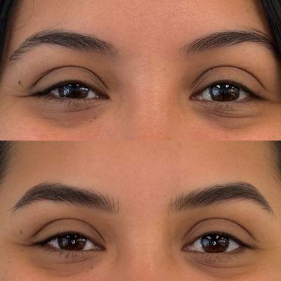 Nano brows, before & after