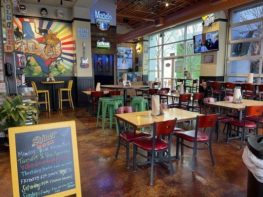 Such a fun and colorful happy place - the dining area!