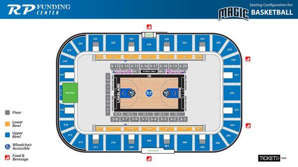 Lakeland Magic home arena seating chart. RP Funding Center.