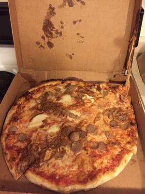 Half cooked pizza