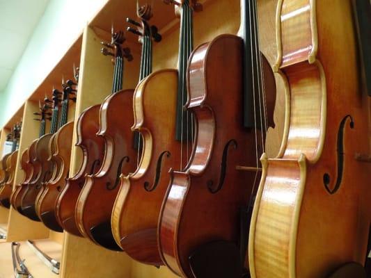 fine violins hanging