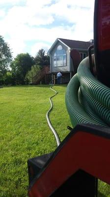 Pumping a residual septic tank in Ham Lake MN