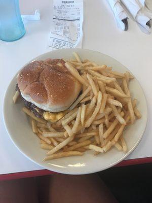 Garlic burger and fries