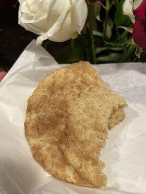 Had to take several bites. Probably 1/3 of the Snickerdoodle cookie!