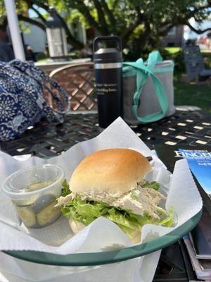 The best chicken salad with a sweet cucumber salad