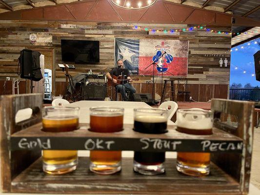 Flight of house-brewed beers