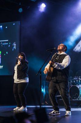 Creative Arts Pastor Roberto Bruno with his wife Christy leading Night of Worship