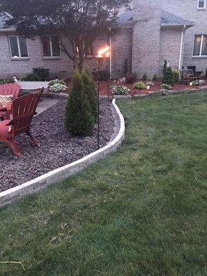 New brick patio border