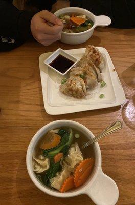 Wonton soup and dumplings